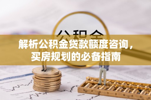田东解析公积金贷款额度咨询，买房规划的必备指南