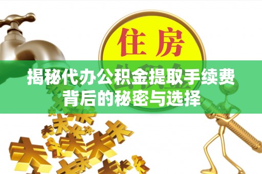 田东揭秘代办公积金提取手续费背后的秘密与选择