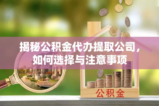田东揭秘公积金代办提取公司，如何选择与注意事项