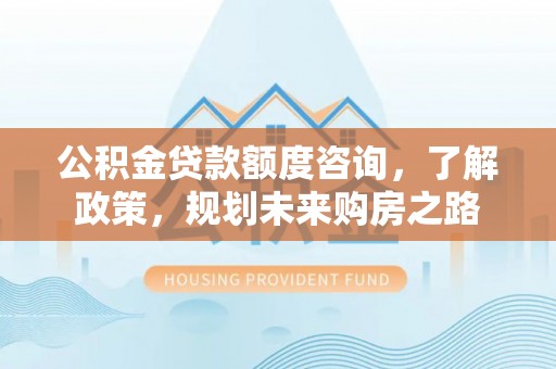 田东公积金贷款额度咨询，了解政策，规划未来购房之路